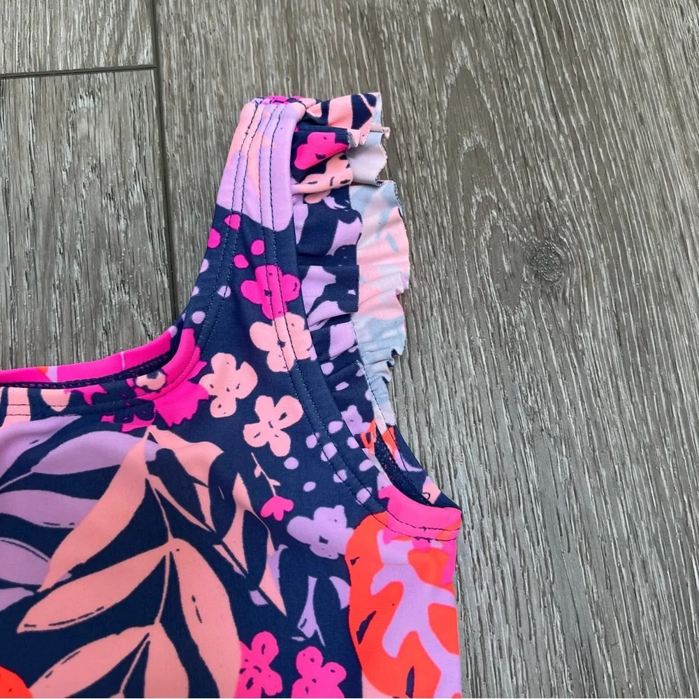 OSHKOSH ONE PIECE SWIMSUIT FLORAL BLUE 18-24MO